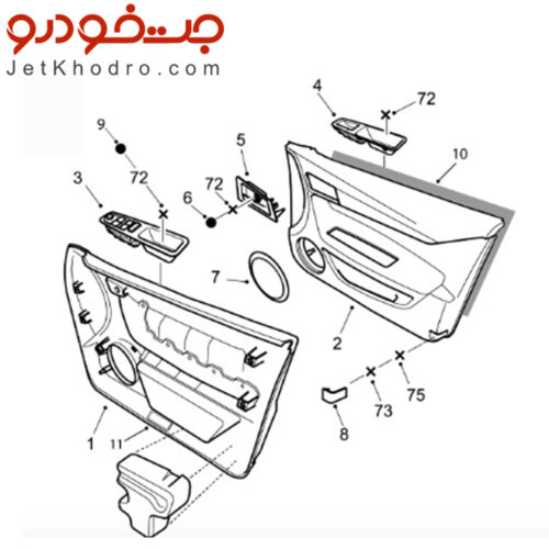 رودری دنا _ رودری دنا پلاس _ مخمل رودری دنا _ پارچه رودری دنا _ زه رودری دنا _ دستیگره داخلی دنا _ قاب بلندگو رودری دنا _ مدالیون رودری دنا _ قیمت رودری دنا و دنا پلاس مشکی